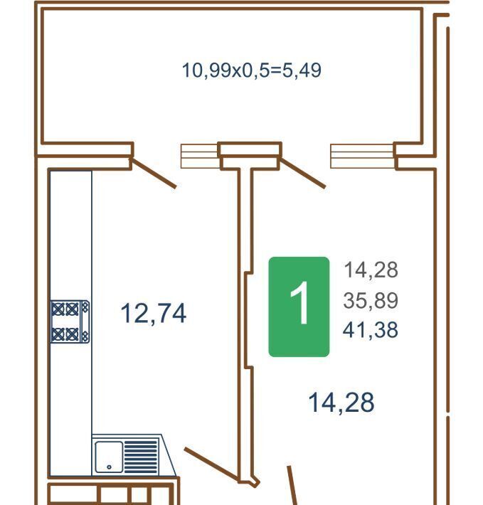 квартира г Краснодар р-н Прикубанский ул им. Кирилла Россинского 3/1к 1 фото 1