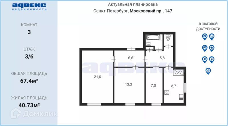 квартира г Санкт-Петербург р-н Московская Застава ул Благодатная 26 пр-кт Московский Московский фото 3