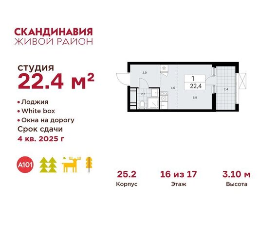 метро Коммунарка ТиНАО Потапово, ЖК Скандинавия, 25. 2 фото