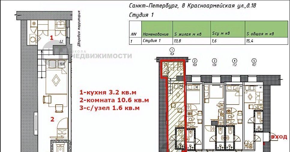 квартира г Санкт-Петербург метро Балтийская ул 8-я Красноармейская 18 округ Измайловское фото 2