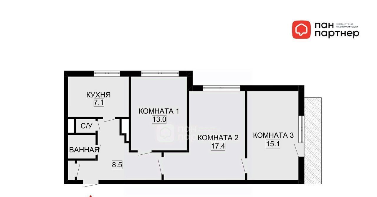 квартира г Санкт-Петербург б-р Загребский 17к/3 Дунайская фото 2