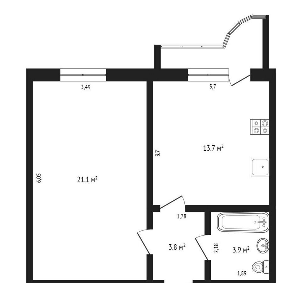 квартира г Тюмень р-н Калининский ул Восстания 19к/2 фото 34