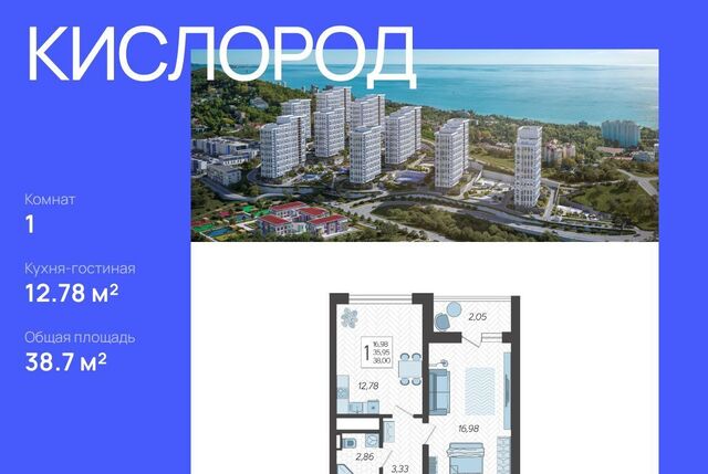 квартира р-н Хостинский ЖК «Кислород» 5 фото