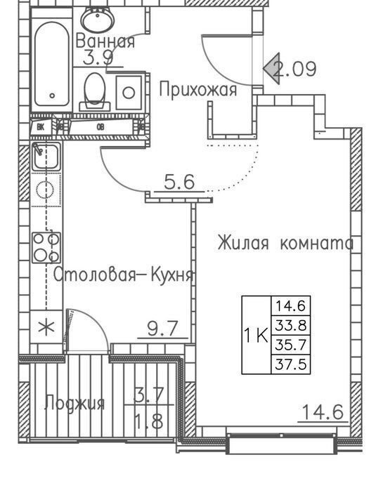 квартира г Владивосток р-н Ленинский ул Расула Гамзатова 7к/1 фото 1