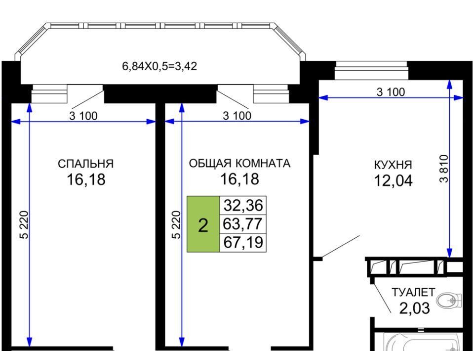 квартира г Краснодар р-н Прикубанский мкр им Петра Метальникова ЖК «Лучший» фото 1