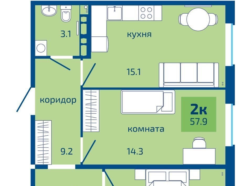 квартира г Пермь р-н Мотовилихинский ул Целинная 59 фото 1