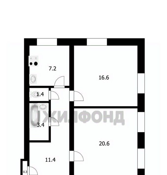 квартира г Новосибирск Берёзовая роща ул Авиастроителей 33 фото 14