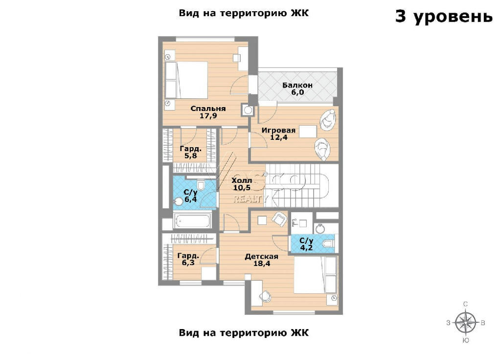 квартира г Москва п Новофедоровское д Зверево поле, Зверево д. Таманская ул., 3с 8, обл Московская, Октябрьское фото 3