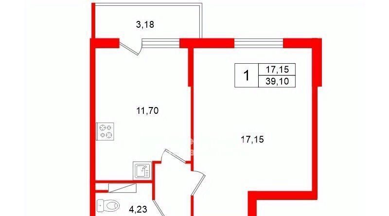 квартира р-н Всеволожский г Сертолово мкр Сертолово-2 ул Мира 11к/14 Проспект Просвещения фото 2