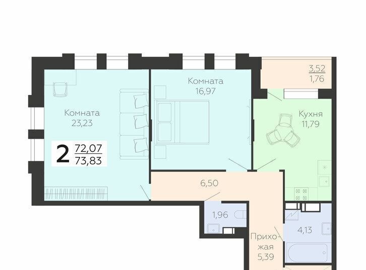 квартира г Воронеж р-н Коминтерновский ул Независимости 78к/3 фото 1