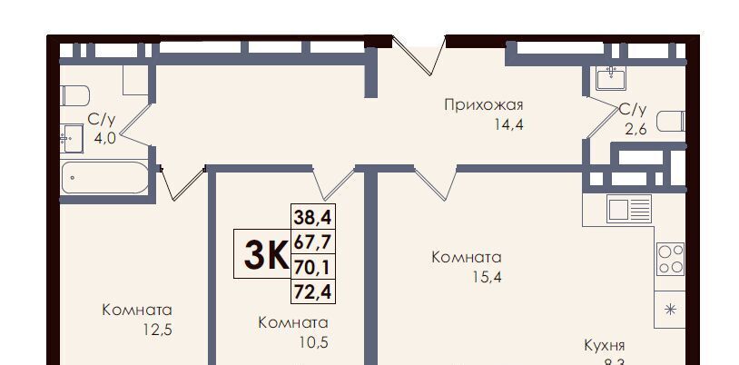 квартира г Ростов-на-Дону р-н Советский Западный ЖК ACADEMIA фото 1