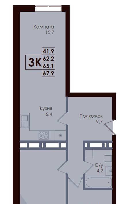 квартира г Ростов-на-Дону р-н Советский Западный ЖК ACADEMIA фото 1