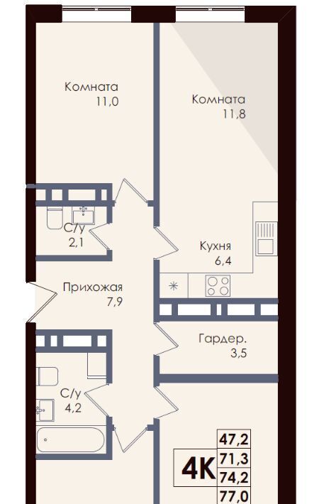 квартира г Ростов-на-Дону р-н Советский Западный ЖК ACADEMIA фото 1