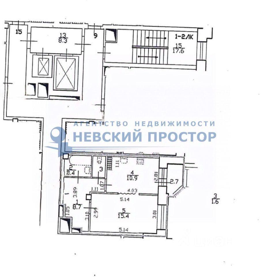 квартира г Санкт-Петербург р-н Калининский пр-кт Металлистов 116/1 ЖК «Золотое сечение», Ленинградская область фото 2