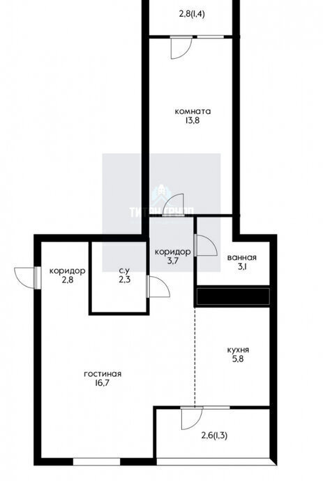 квартира г Краснодар ул 3-я Трудовая 1/3 фото 1