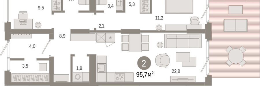 квартира г Екатеринбург Чкаловская ЖК Брусника в Академическом фото 2