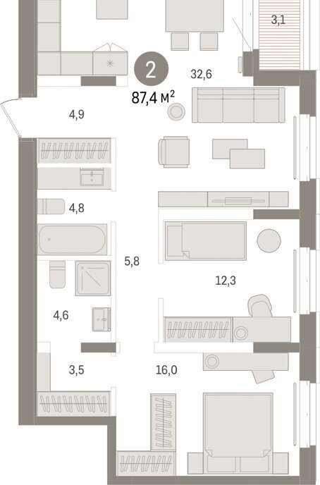 квартира г Тюмень жилой комплекс На Минской фото 2