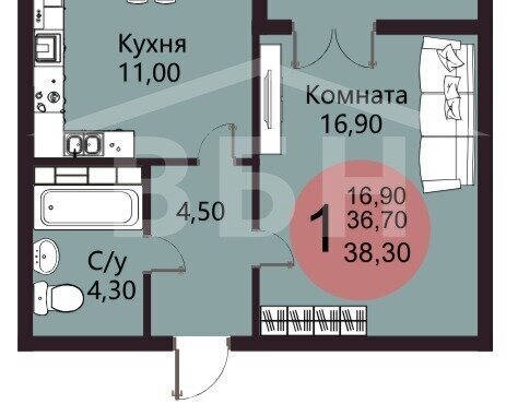 квартира р-н Новоусманский п Отрадное ул Фестивальная фото