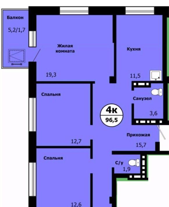 квартира г Красноярск р-н Свердловский ул Лесников 49 фото 2