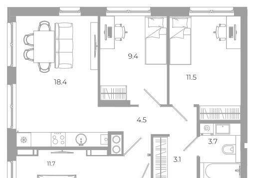 квартира г Астрахань р-н Советский ул Космонавтов 18 с 1 фото 1