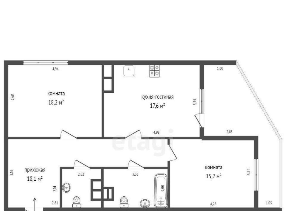 квартира г Екатеринбург Геологическая ул Радищева 61 фото 24
