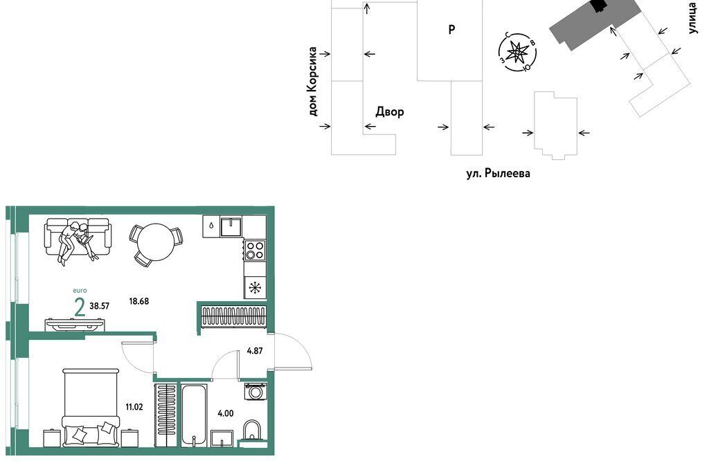 квартира г Тюмень ул Краснооктябрьская 10к/3 фото 1