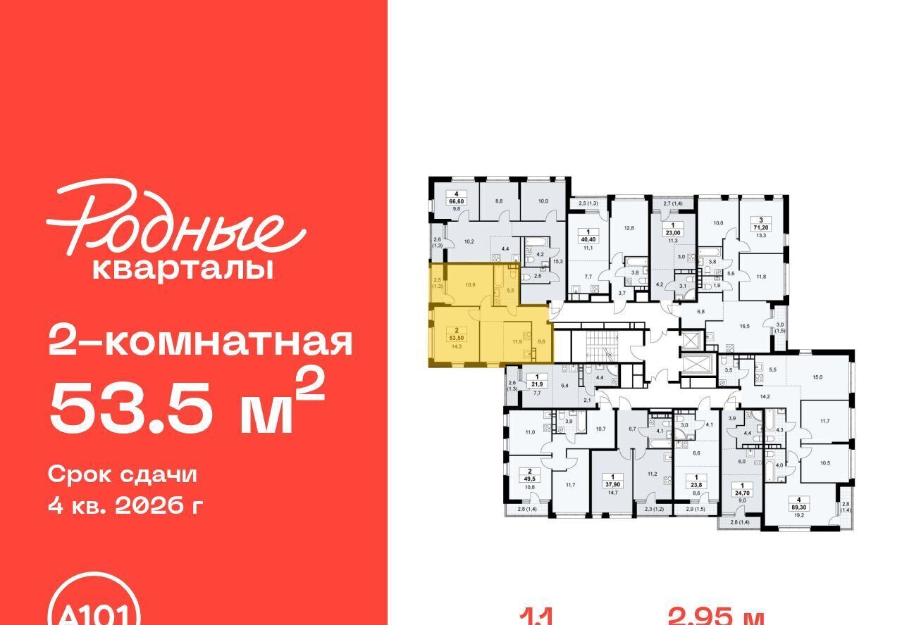 квартира г Щербинка ЖК «Родные кварталы» 1/2 Филатов Луг фото 2