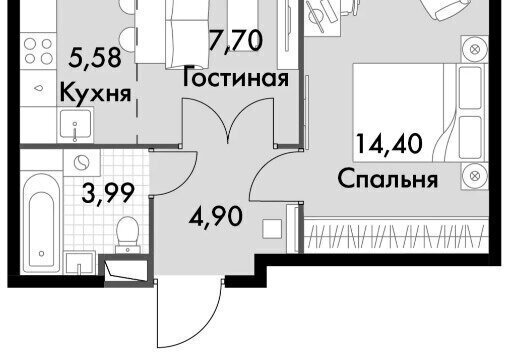 квартира г Щербинка квартал № 1 метро Говорово ЗАО район Солнцево № 3, жилой комплекс Движение. Говорово, к 1 фото 1