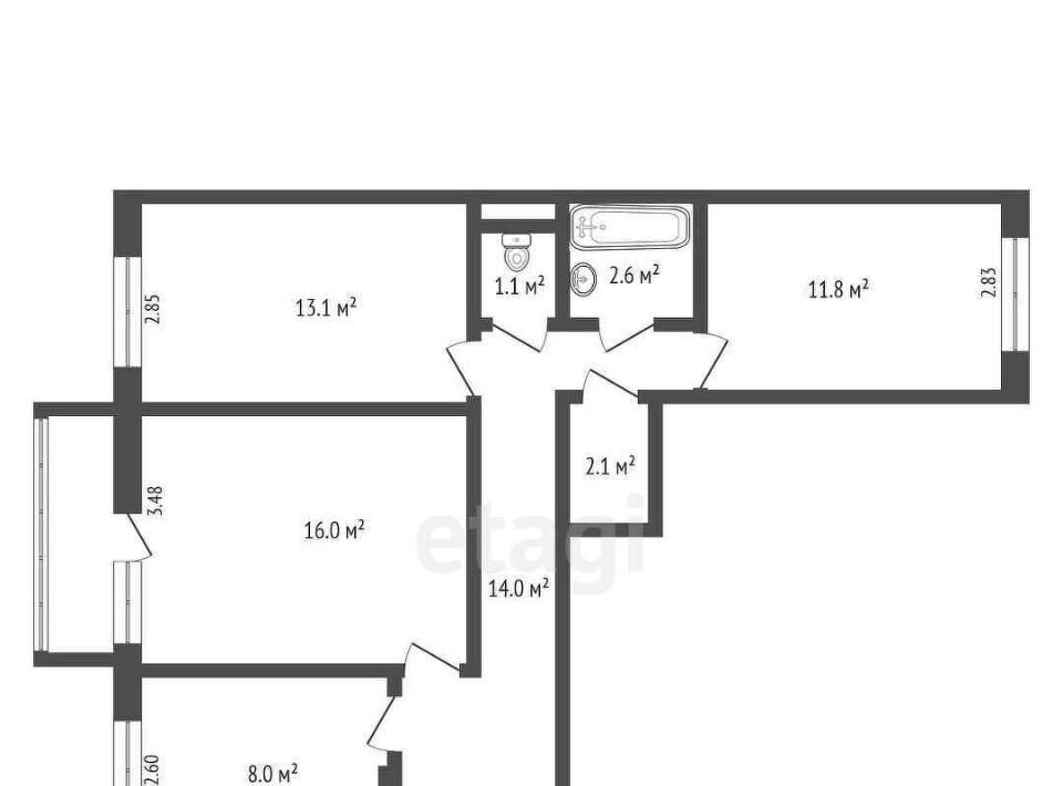 квартира г Усинск ул Молодежная 35 фото 2