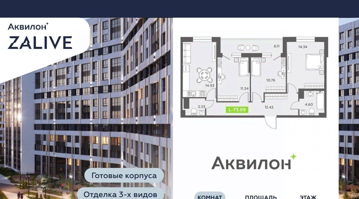 квартира г Санкт-Петербург метро Василеостровская б-р Головнина 6к/1 фото 1