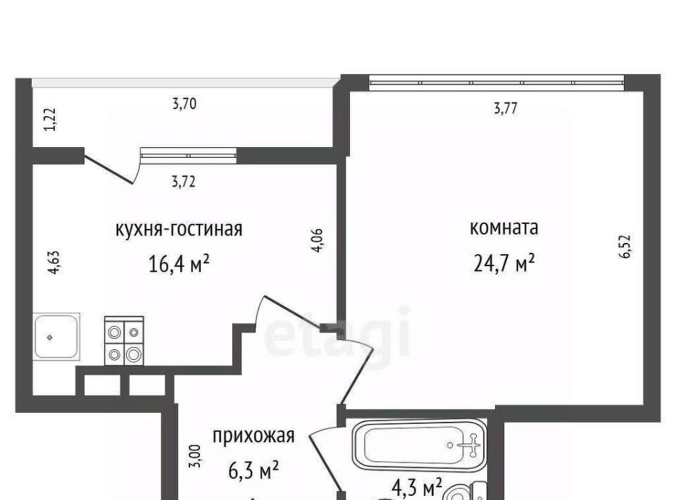 квартира г Екатеринбург р-н мкр Светлый Ботаническая Уктус жилрайон, 4 фото 26