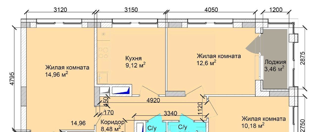 квартира г Кемерово р-н Заводский ул Дружбы 9 фото 3