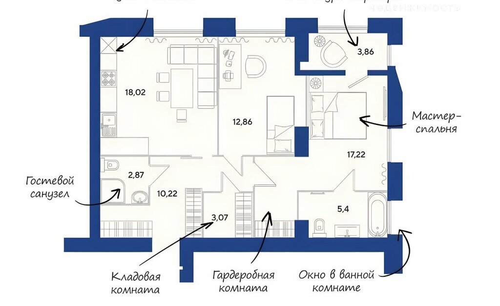 квартира г Пенза р-н Железнодорожный ул Измайлова 46 фото 1