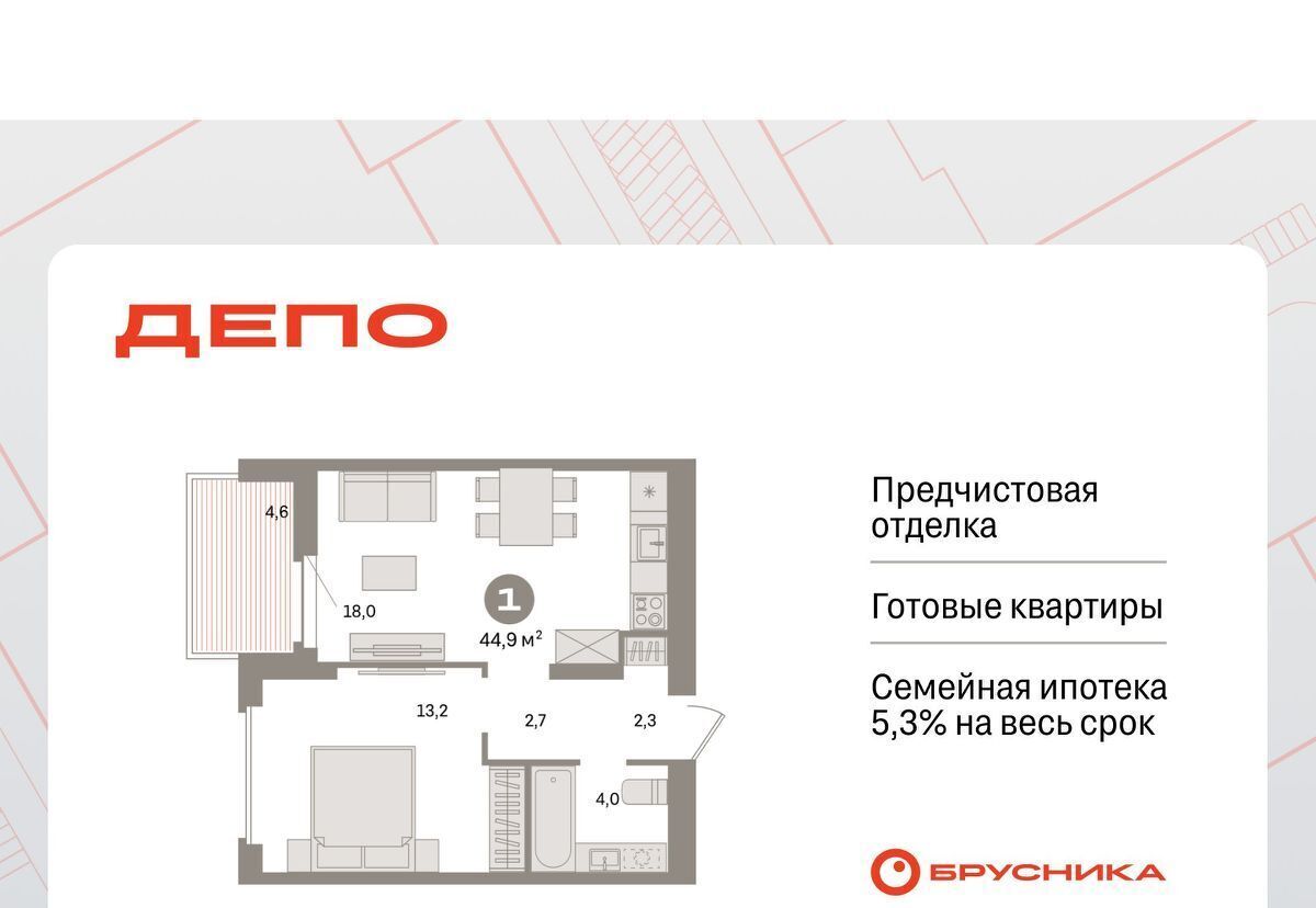 квартира г Екатеринбург Машиностроителей Старая Сортировка ЖК Квартал Депо Сортировочный жилрайон фото 1