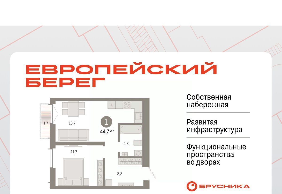 квартира г Новосибирск р-н Октябрьский микрорайон «Евроберег» Европейский Берег мкр фото 1