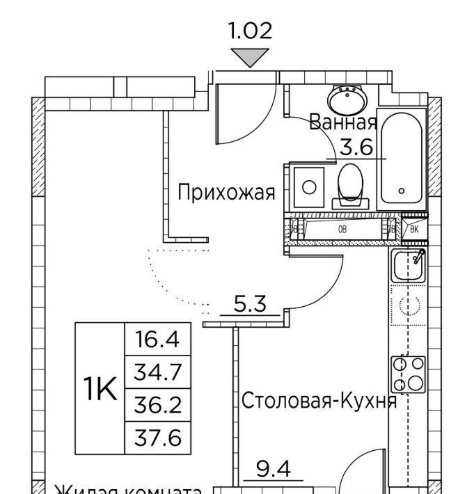 квартира г Владивосток р-н Ленинский ул Расула Гамзатова 7к/3 фото 1