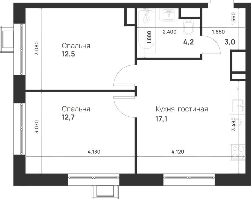 квартира г Москва метро Коммунарка метро Теплый Стан ТиНАО улица Разведчика Дейча фото 2