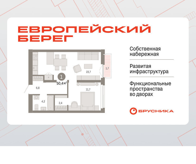 квартира г Новосибирск р-н Октябрьский Речной вокзал микрорайон «Евроберег» микрорайон Европейский Берег фото 1