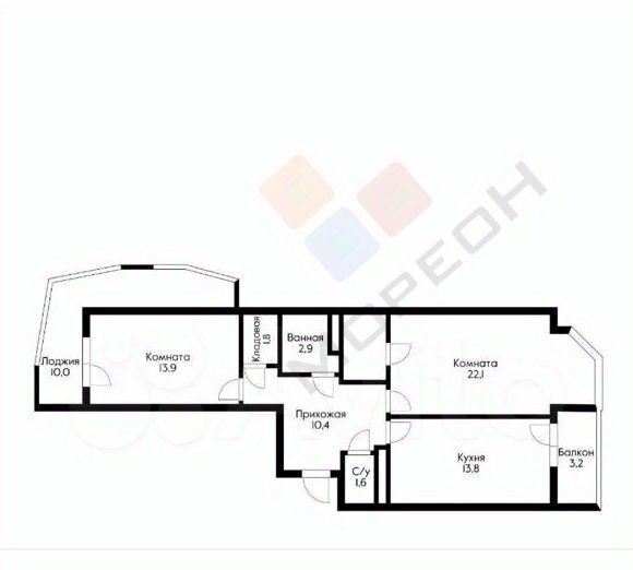 квартира г Краснодар р-н Прикубанский ул им. Дзержинского 64/2 фото 9