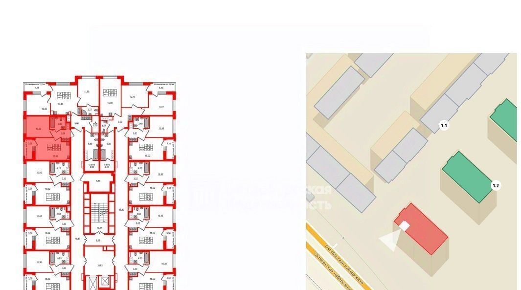 квартира г Санкт-Петербург метро Проспект Большевиков наб Октябрьская 38аж фото 3