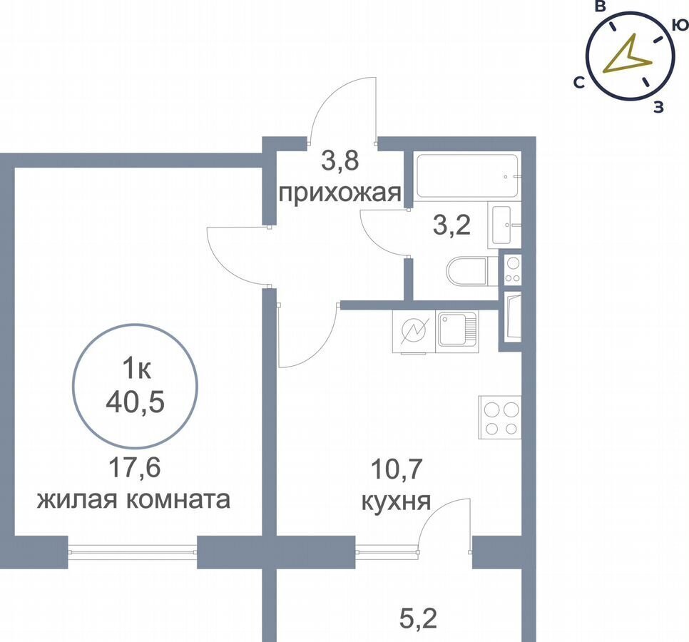 квартира г Сургут р-н Восточный тракт Югорский 52/1 ЖК «Георгиевский» фото 1