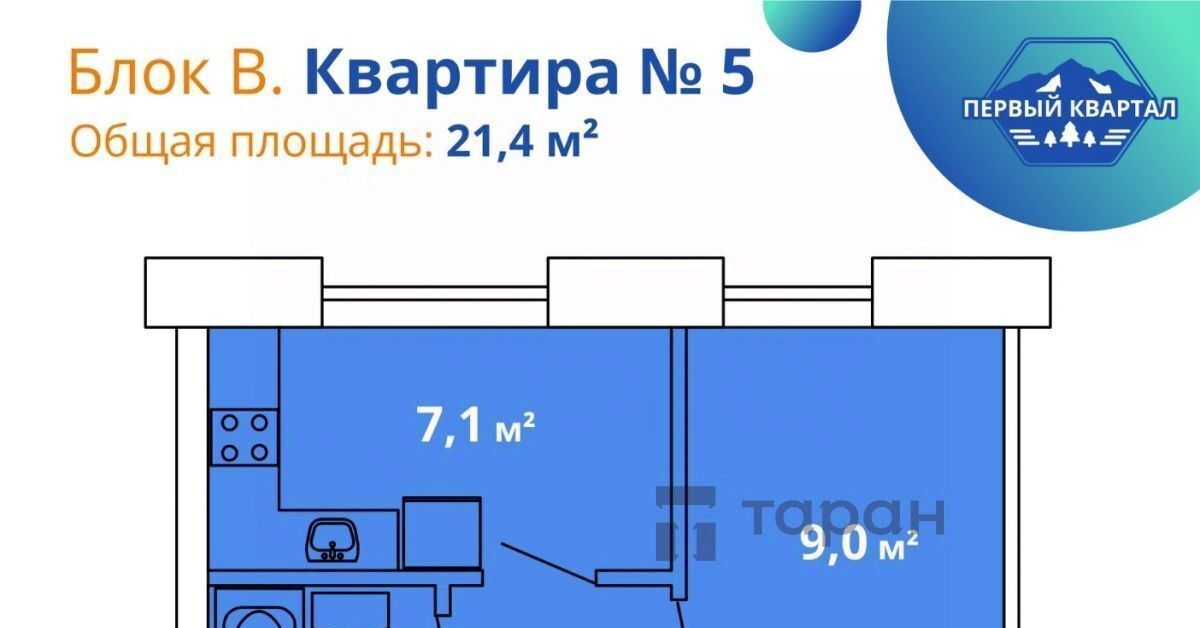 квартира г Златоуст 1-й кв-л, Северо-Запад кв-л, 17 фото 2