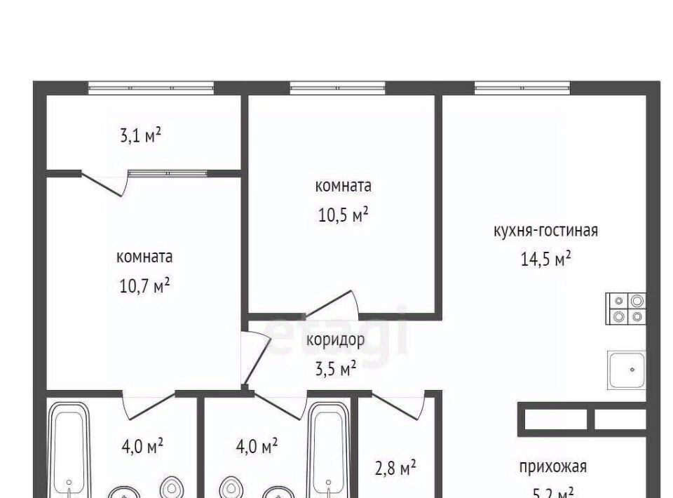 квартира г Екатеринбург Чкаловская ул. Айвазовского, 52 фото 15