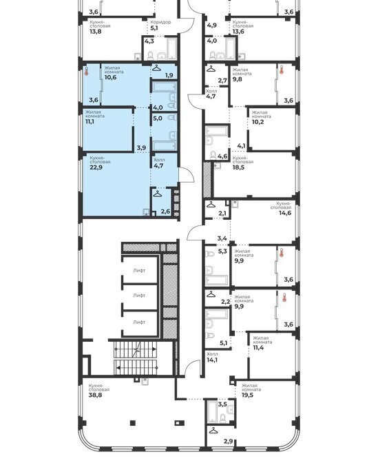 квартира г Челябинск р-н Калининский ул Братьев Кашириных 82/1 фото 3