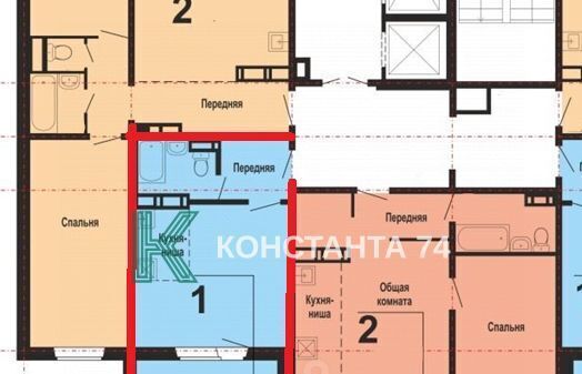квартира г Челябинск р-н Курчатовский ул Александра Шмакова 39а фото 2