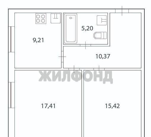 квартира г Новосибирск р-н Кировский ул Рубежная 56 фото 14