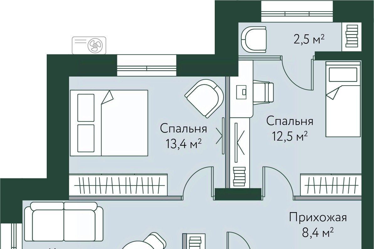 квартира г Волгоград р-н Советский ул Новосибирская 74 фото 1