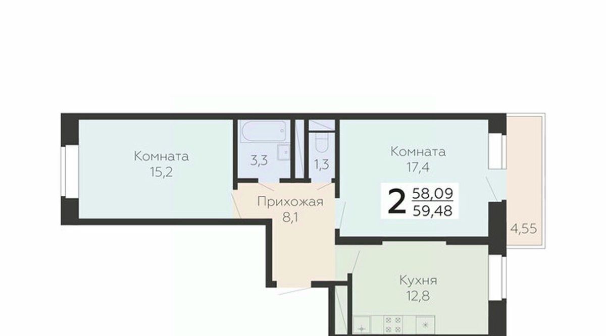 квартира г Подольск микрорайон Красная Горка ул Садовая 3к/1 Силикатная фото 1
