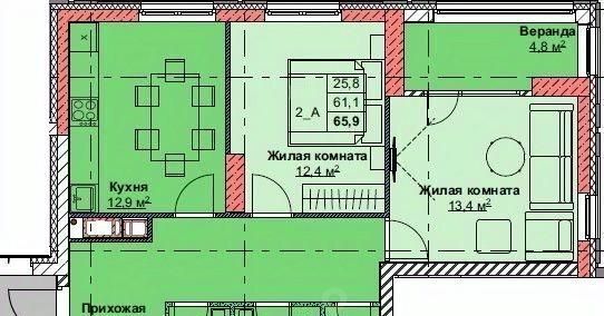 квартира г Владивосток р-н Первомайский ЖК Каштановый двор 1/5 фото 1