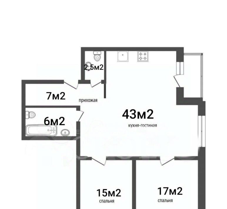 квартира г Красноярск р-н Центральный ул Линейная 122 фото 50